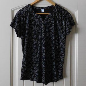 Women's Old Navy Linen Dolman Sleeve Quarter Button Up T Shirt, Size S